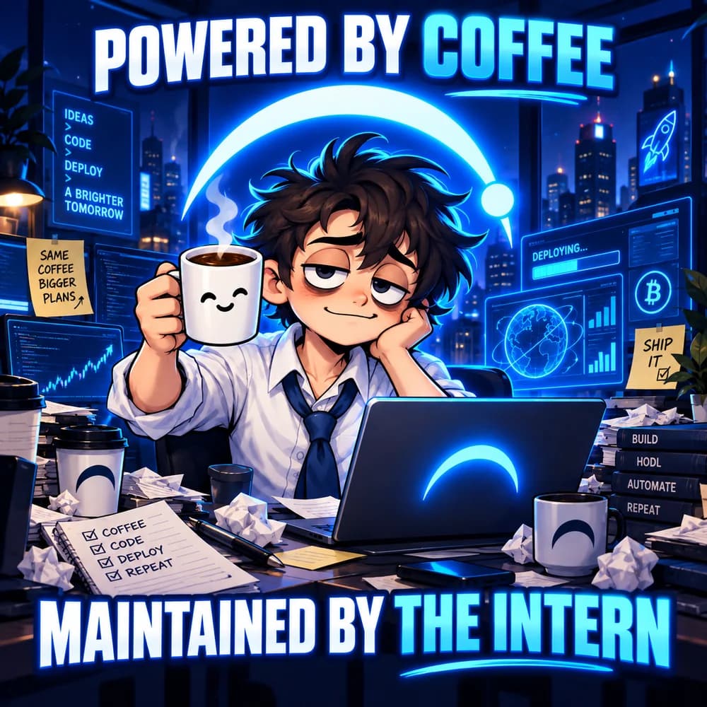 Powered by coffee, maintained by the intern